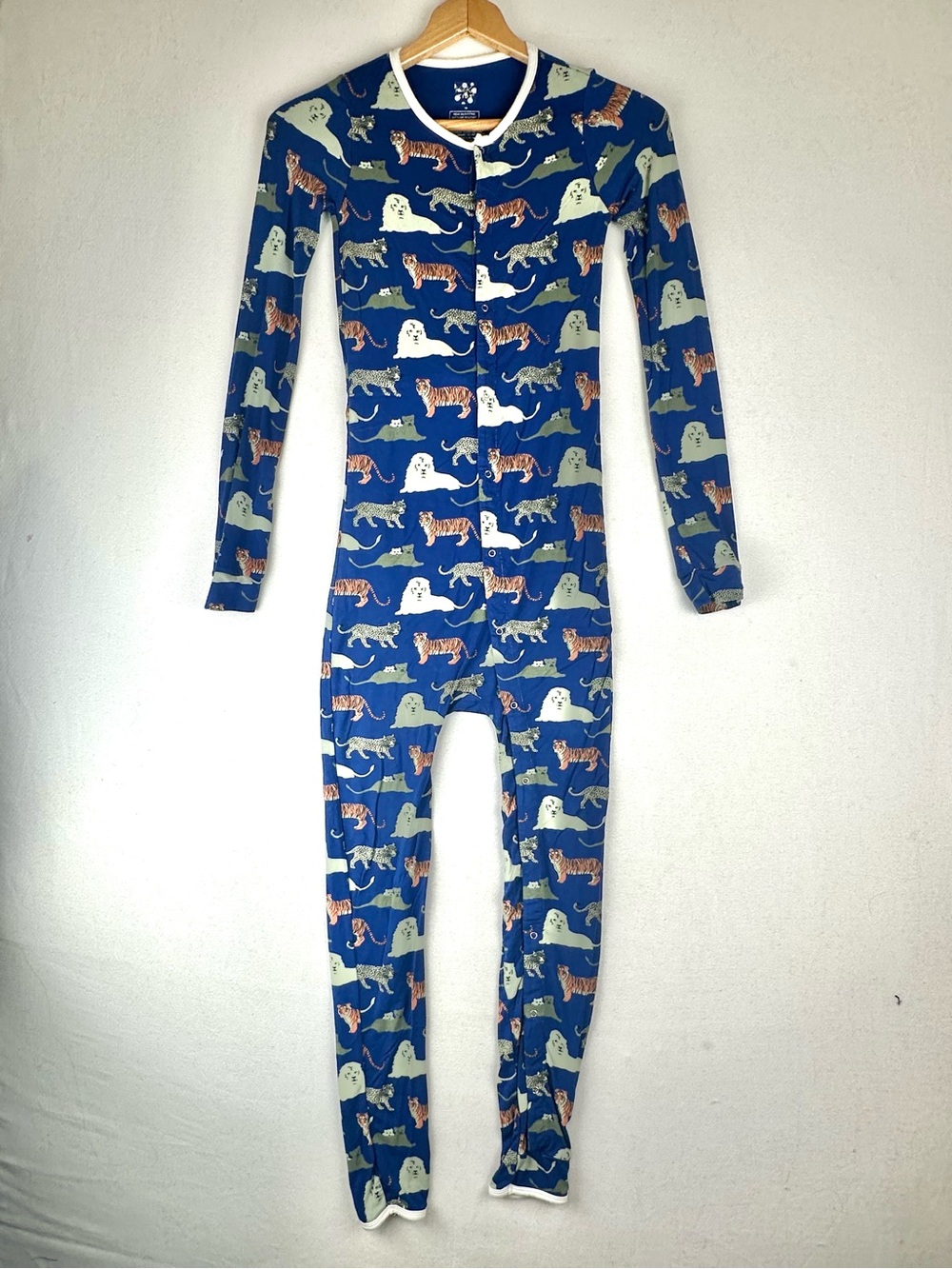 KicKee Kids 1 Piece Pajama Coverall Wild Cats Tiger Lion Leopard Cheetah